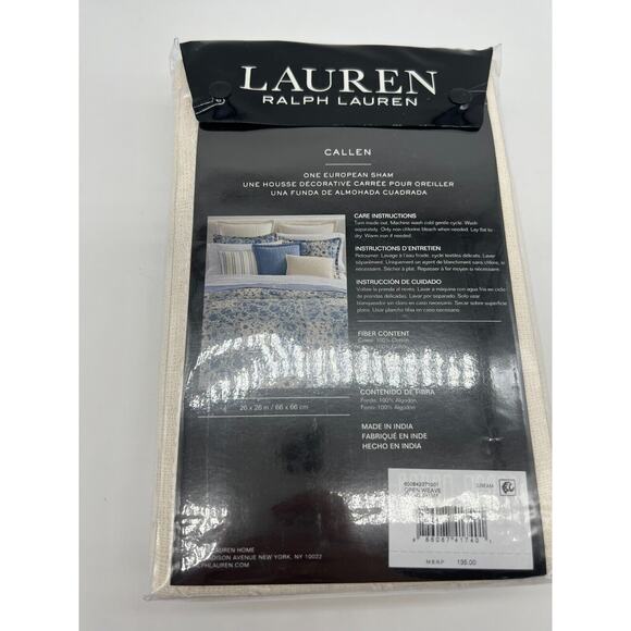 Lauren Ralph Lauren Callen EURO SHAM Cream 26" x 26" Open Weave $135 NWT. - Picture 4 of 12